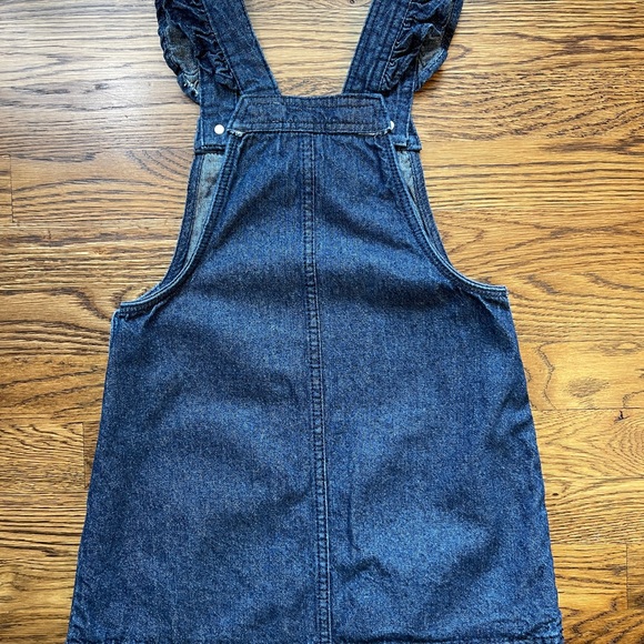 Cynthia Rowley Denim Apple Appliqué Embroidered Jumper with Ruffled Straps 5 - Picture 9 of 13